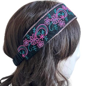 Pink and Blue Flower Headband