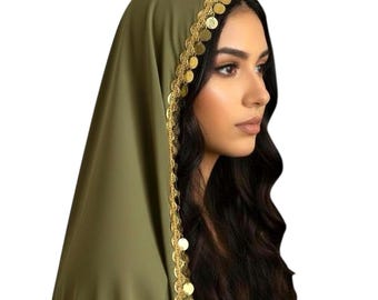 Cultural Bridal Tarha/Veil with Coins | great for Hennas, Weddings, Parties..