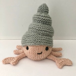 Amigurumi Knit Hermit Crab Pattern Digital Download