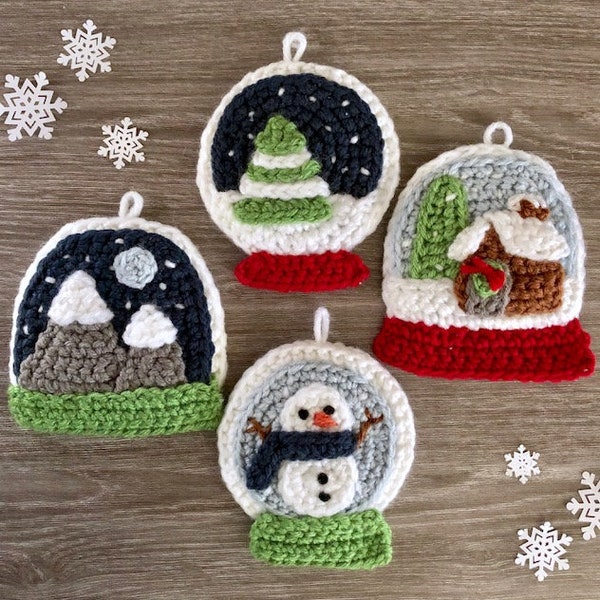 Amigurumi Crochet Snow Globe Christmas Ornament Pattern Set Digital Download