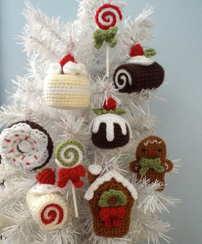 Amigurumi Crochet Christmas Sweets Ornament Pattern Set Digital Download image 5