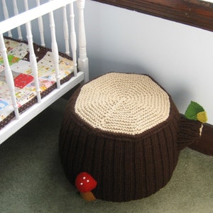 Knit Tree Stump Ottoman Pattern Digital Download image 3