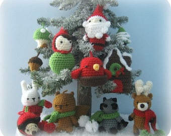 Amigurumi häkeln Wald Weihnachtsverzierung Muster Set Digitaler Download