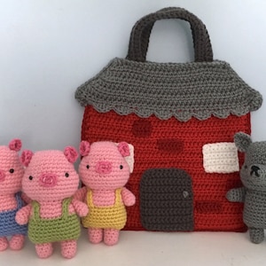 Amigurumi Crochet Three Little Pigs Playset Pattern Digital Download image 2