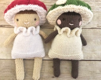 Amigurumi Knit Mushroom Baby Doll Pattern Digital Download