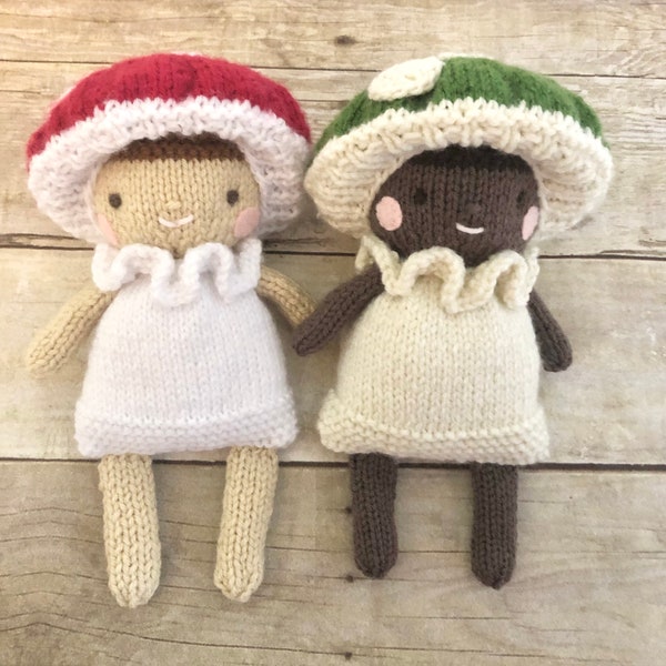 Amigurumi Knit Mushroom Baby Doll Pattern Digital Download