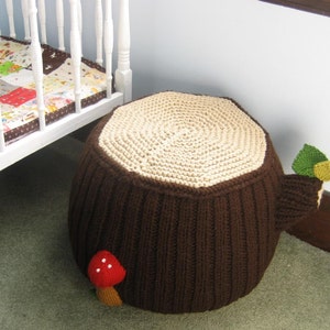 Knit Tree Stump Ottoman Pattern Digital Download image 4