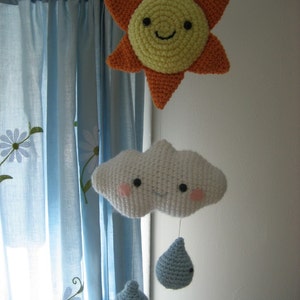 Amigurumi Crochet Happy Weather Mobile Pattern Digital Download image 2