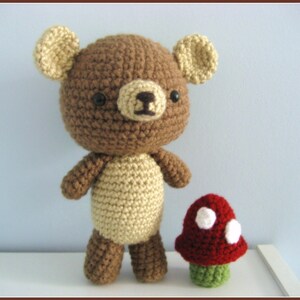 Amigurumi Crochet Bear and Mushroom Pattern Set Digital Download image 3