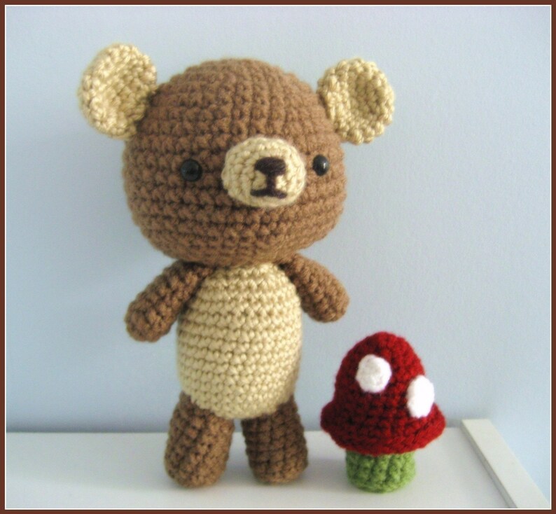 Amigurumi Crochet Bear and Mushroom Pattern Set Digital Download image 3