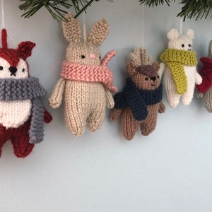 Amigurumi Knit Christmas Winter Animals Ornament Pattern Set Digital Download image 3