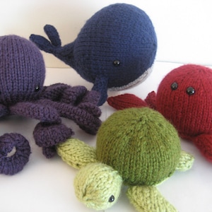 Sale Amigurumi Knit Sea Creatures Pattern Set Digital Download image 1