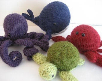 Vente - Amigurumi tricot motif créatures marines en téléchargement numérique