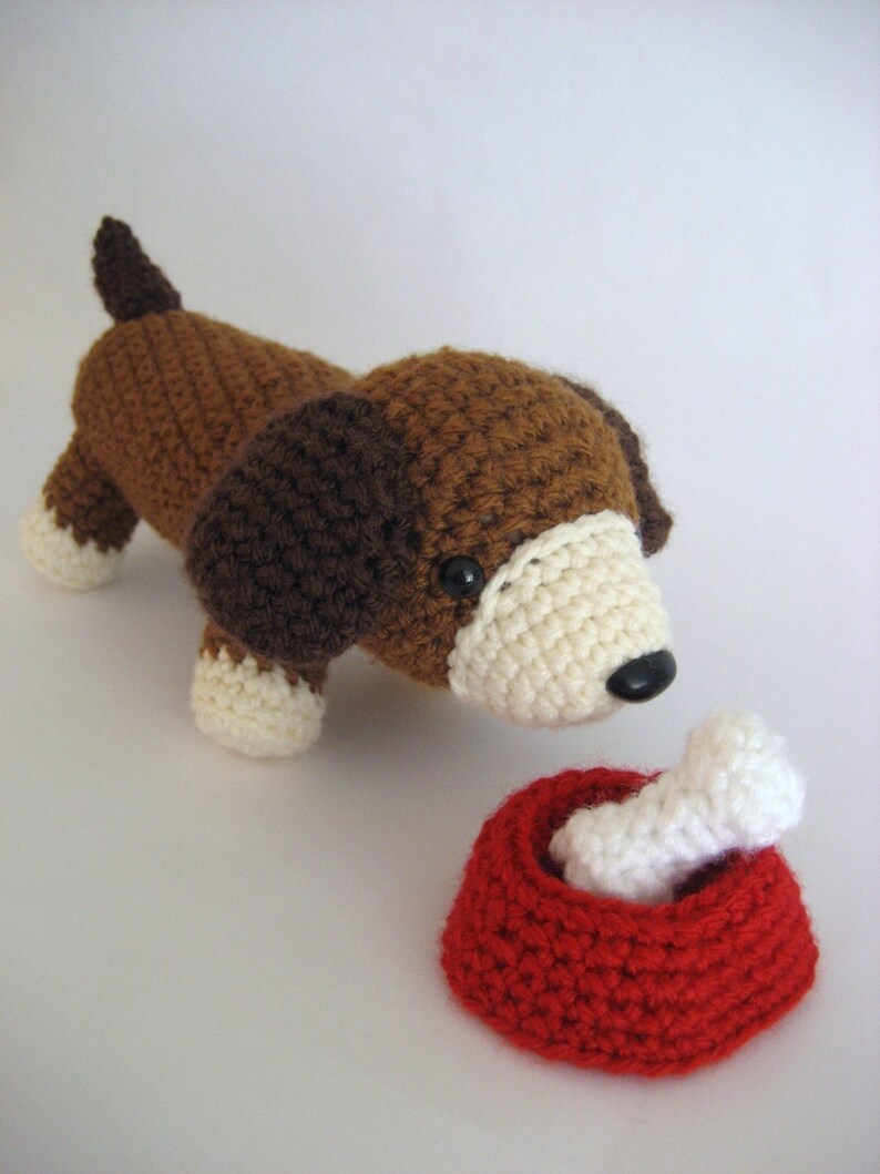 Amigurumi gehaakte puppy speelset patroon digitale download afbeelding 2