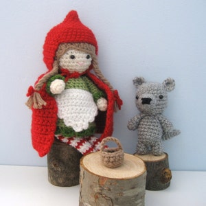 Amigurumi Crochet Little Red Riding Hood and Wolf Pattern Digital Download image 2