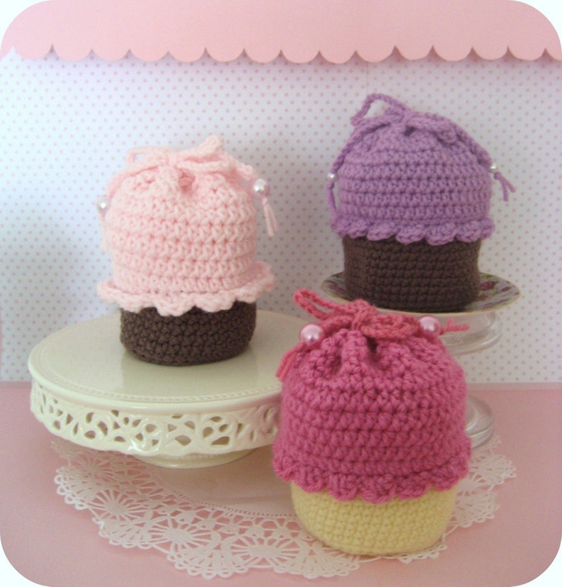 Sale Amigurumi Crochet Cupcake Purse Pattern Digital Download image 4