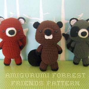 Amigurumi Crochet Forrest Friends Pattern Set Digital Download image 1