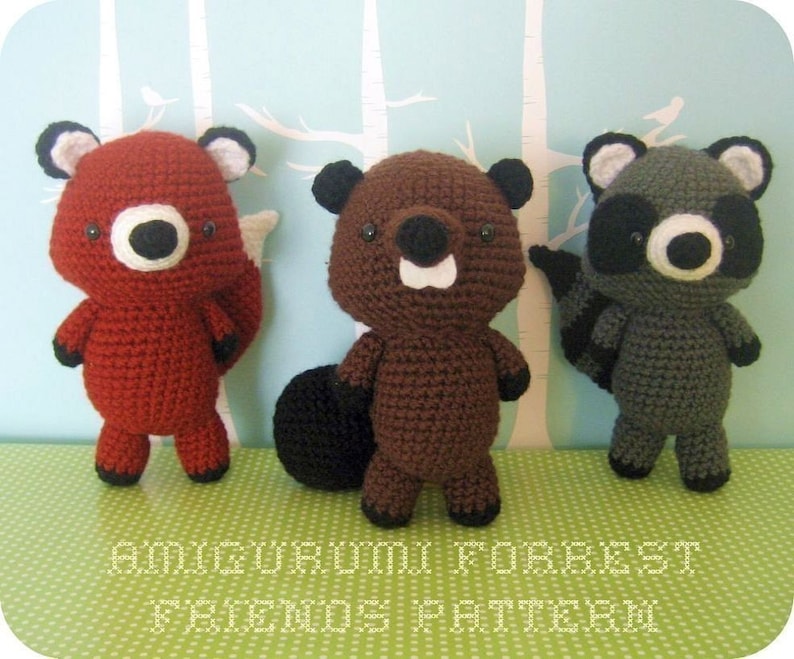 Amigurumi Crochet Forrest Friends Pattern Set Descarga Digital imagen 1