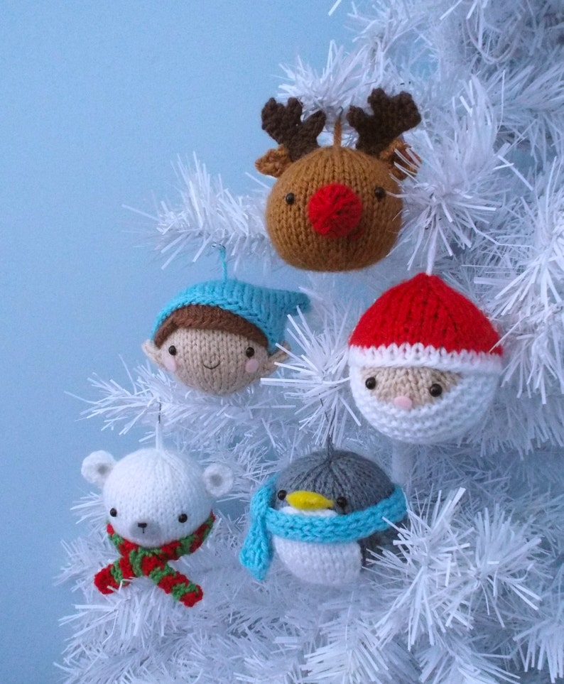 Amigurumi Knit Christmas Balls Ornament Pattern Set Digital Download image 2
