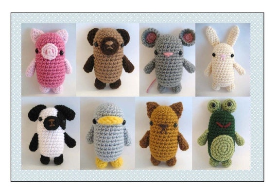 Amigurumi Crochet Little Critters Pattern Set Digital Download - Etsy