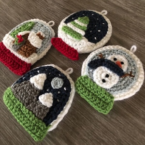 Amigurumi Crochet Snow Globe Christmas Ornament Pattern Set Digital Download image 2