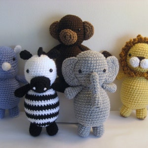 Amigurumi Crochet Safari Animals Pattern Set Digital Download image 2