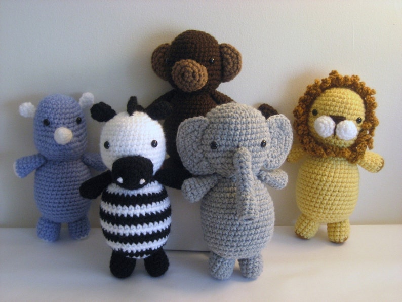Amigurumi Crochet Safari Animals Pattern Set Digital Download image 2
