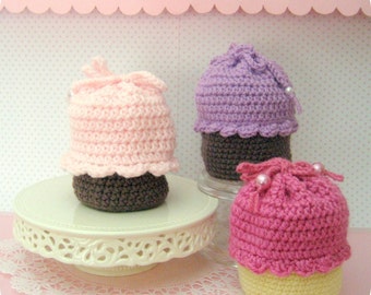 Vente - Modèle de sac à main cupcake au crochet Amigurumi en téléchargement numérique