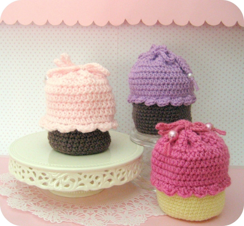 Sale Amigurumi Crochet Cupcake Purse Pattern Digital Download image 1