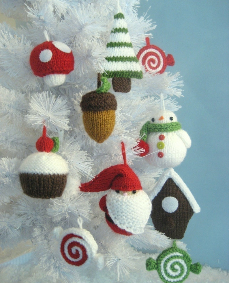 Amigurumi Knit Christmas Ornament Pattern Set Digital Download image 1