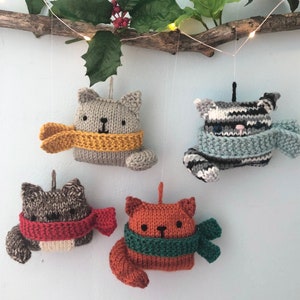 Amigurumi Knit Cat Christmas Ornaments Pattern Digital Download image 3