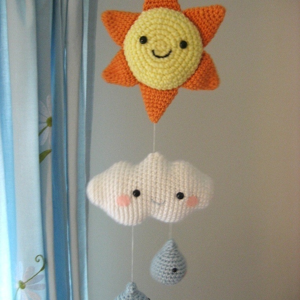 Amigurumi Crochet Happy Weather Mobile Pattern Digital Download