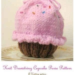 Sale Amigurumi Knit Little Cupcake Purse Pattern Digital Download image 2