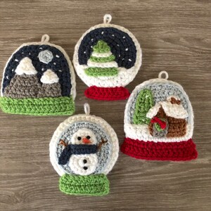 Amigurumi Crochet Snow Globe Christmas Ornament Pattern Set Digital Download image 5