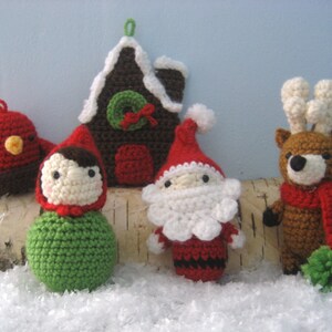 Amigurumi Crochet Woodland Christmas Ornament Pattern Set Digital Download image 4