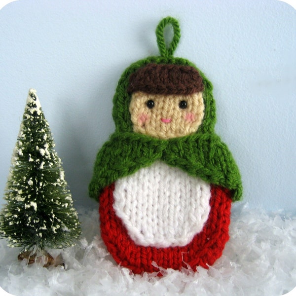 Amigurumi Knit Matryoshka Doll Ornament Pattern Digital Download