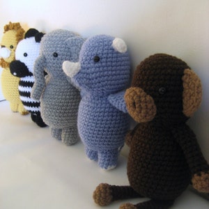 Amigurumi Crochet Safari Animals Pattern Set Digital Download image 3