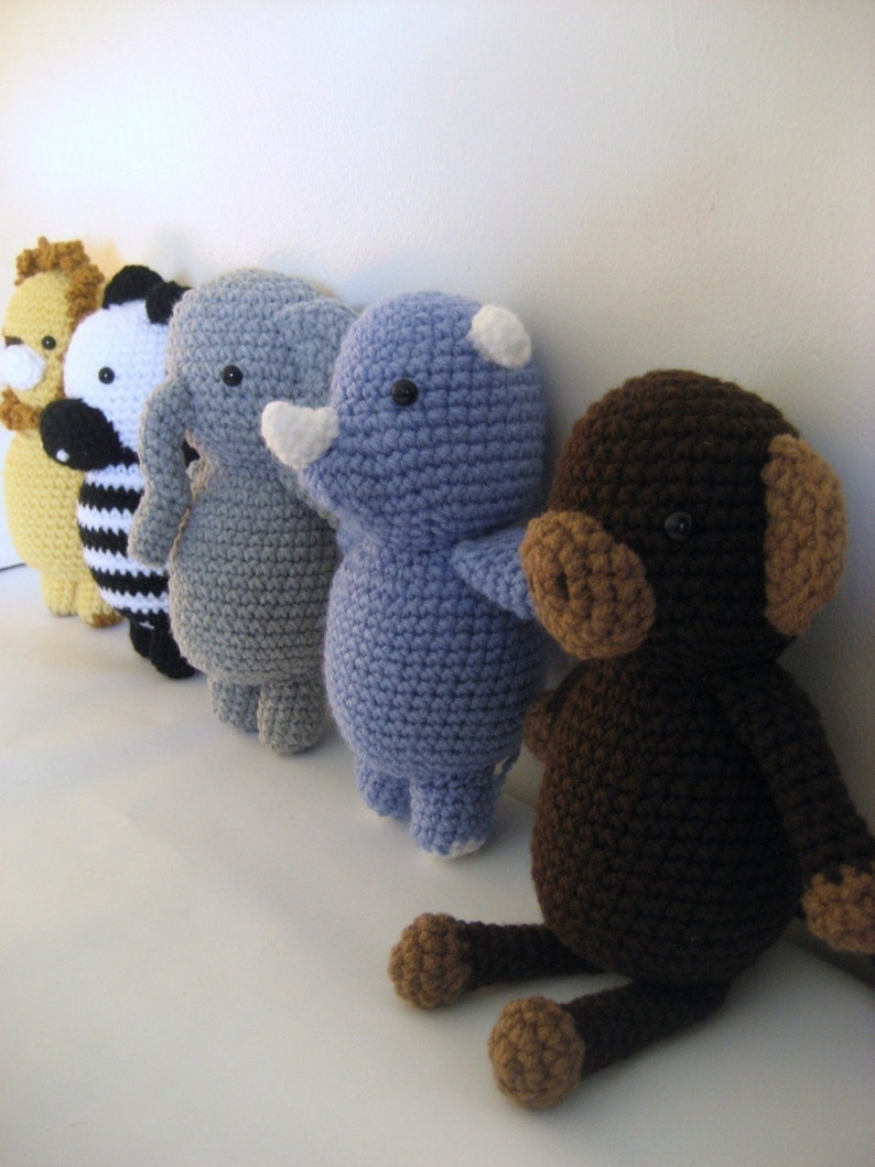 Amigurumi Crochet Safari Animals Pattern Set Digital Download image 3