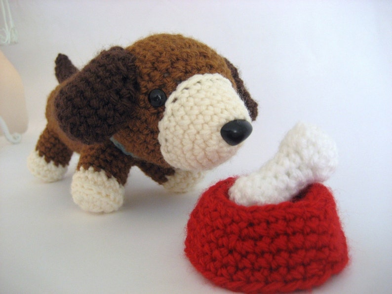 Amigurumi gehaakte puppy speelset patroon digitale download afbeelding 3