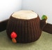 Knit Tree Stump Ottoman Pattern Digital Download