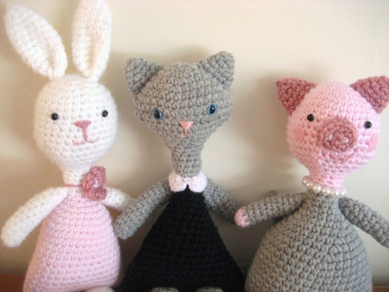 Sale Amigurumi Crochet Little Animal Girls Pattern Set Digital Download image 3