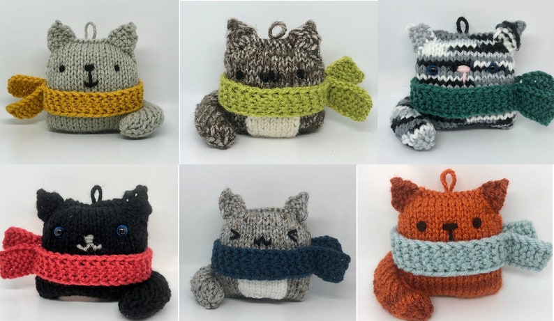 Amigurumi Knit Cat Christmas Ornaments Pattern Digital Download image 5