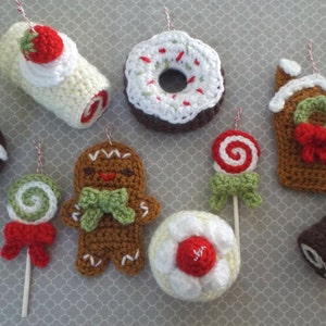 Amigurumi Crochet Christmas Sweets Ornament Pattern Set Digital Download image 2