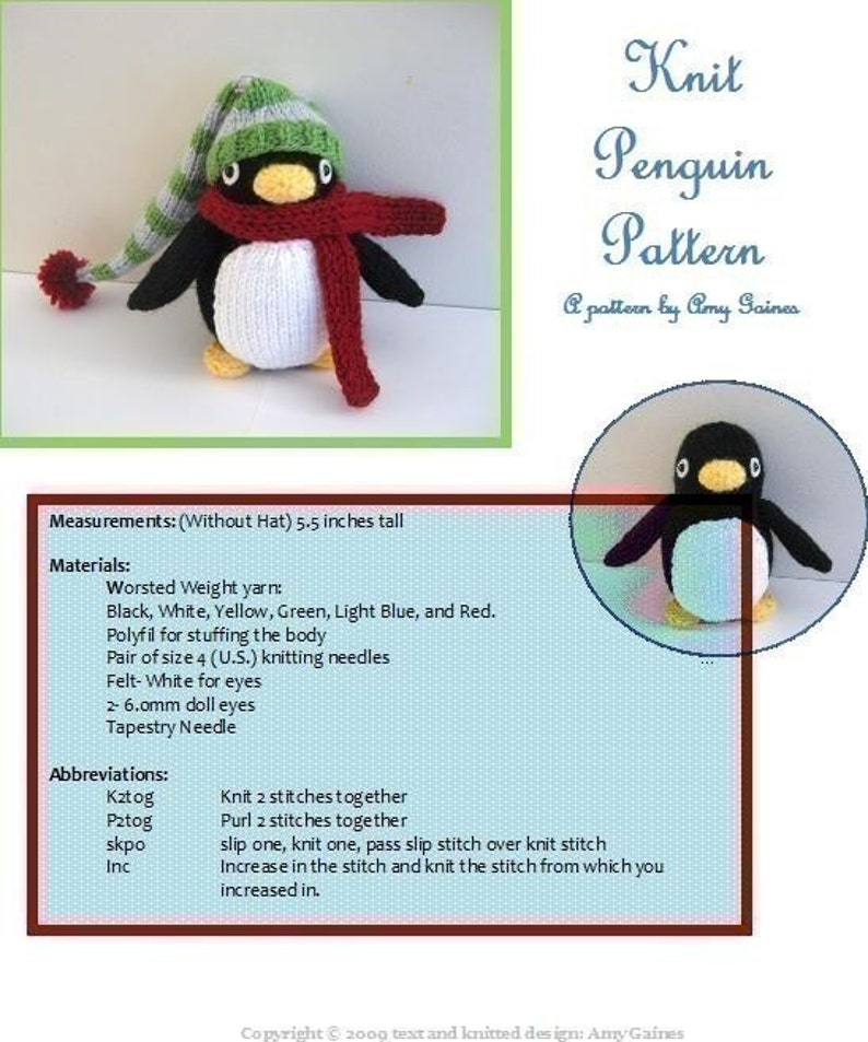 Amigurumi Knit Penguin Pattern Digital Download image 4