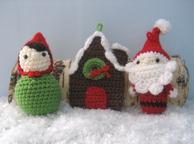 Amigurumi Crochet Woodland Christmas Ornament Pattern Set Digital Download image 3