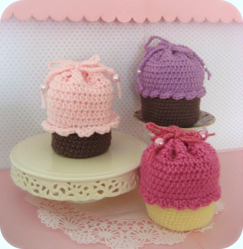 Sale Amigurumi Crochet Cupcake Purse Pattern Digital Download image 2