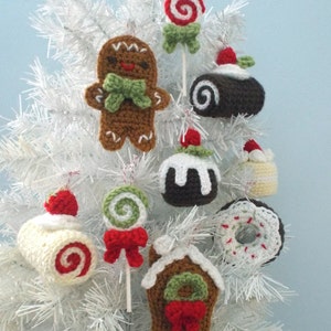 Amigurumi Crochet Christmas Sweets Ornament Pattern Set Digital Download image 1