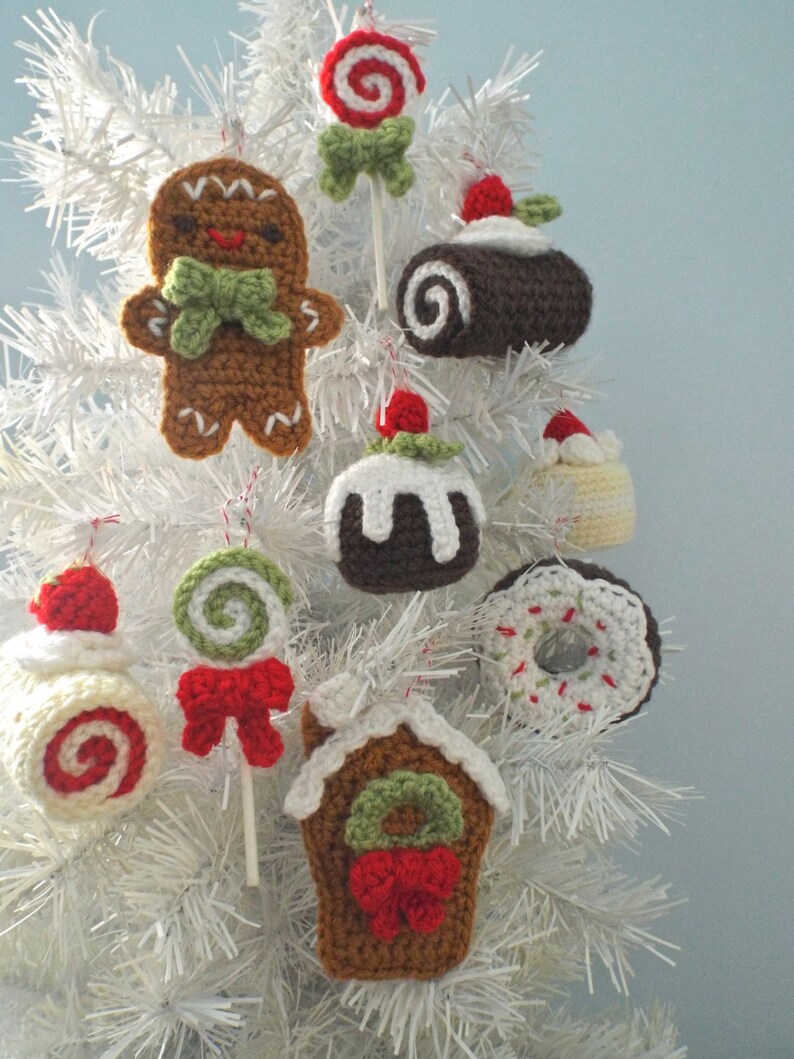 Amigurumi Crochet Christmas Sweets Ornament Pattern Set Digital Download image 3