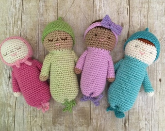 Amigurumi Crochet Baby Doll Patterns Digital Download