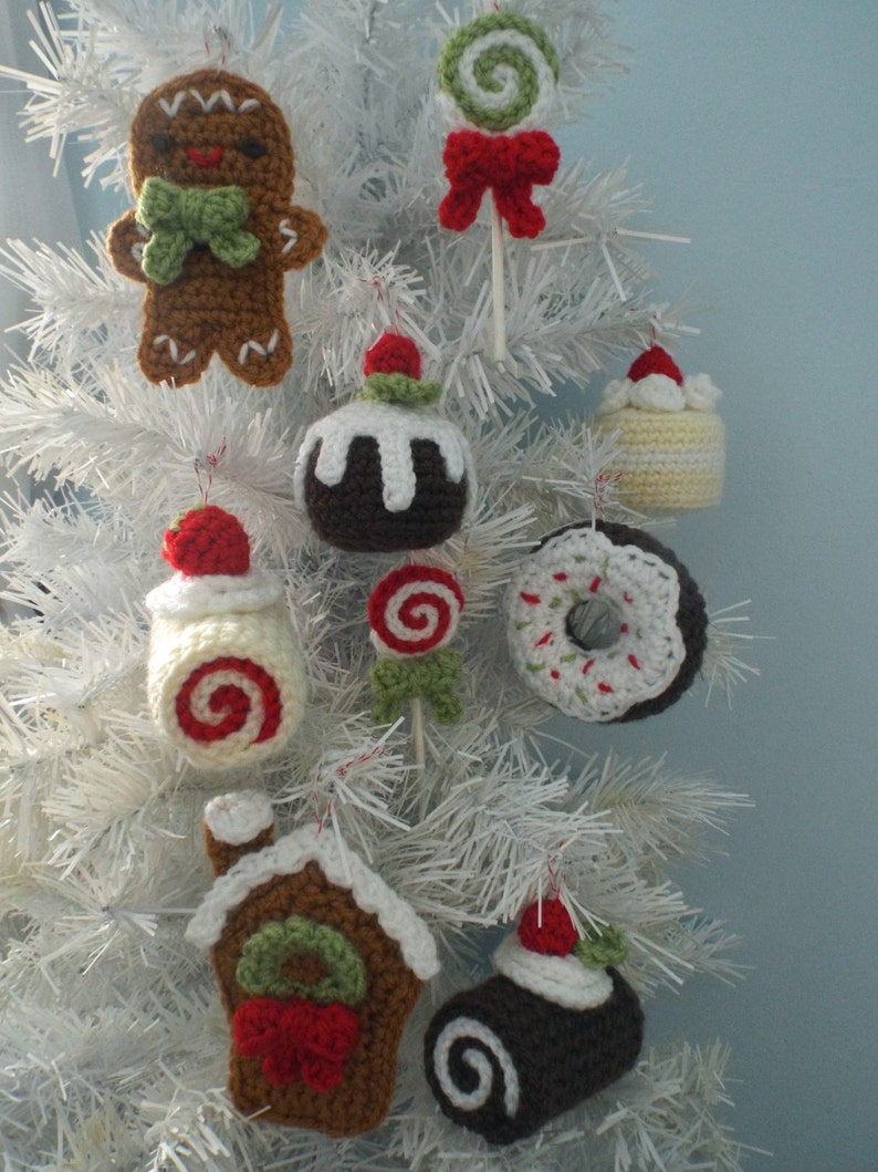 Amigurumi Crochet Christmas Sweets Ornament Pattern Set Digital Download image 4